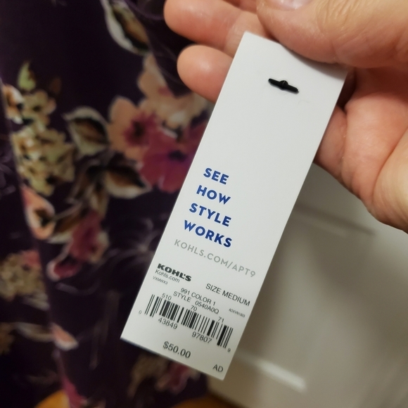 NWT Apt. 9 floral Print A-Line Knit Dress, Size Medium, Casual Ret. $50.00 - Picture 3 of 12